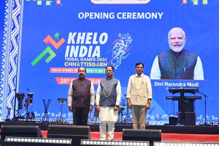 छत्तीसगढ़ में जनजातीय खेल क्रांति का आगाज़: देश के पहले ‘खेलो इंडिया ट्राइबल गेम्स’ का ऐतिहासिक शुभारंभ WhatsApp Image 2026 03 26 at 08.54.36 1
