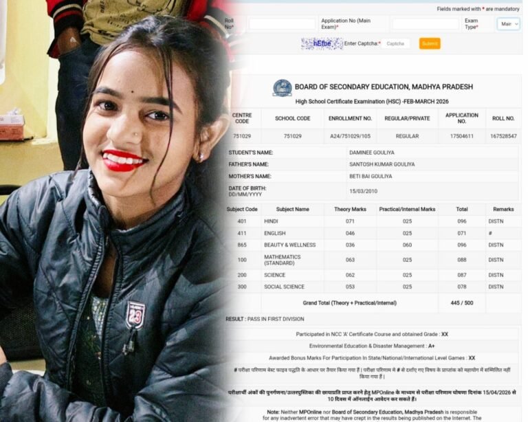 शहपुरा की बेटी दामिनी गौलिया ने लहराया परचम, 89% अंकों के साथ प्रथम श्रेणी में उत्तीर्ण WhatsApp Image 2026 04 15 at 7.33.02 PM