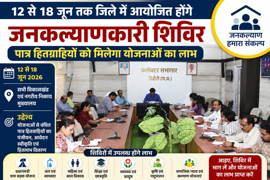 *जनकल्याण शिविरों से जुड़ेंगे हजारों हितग्राही, 12 से 18 जून तक जिलेभर में होगा आयोजन* WhatsApp Image 2026 06 10 at 16.56.03