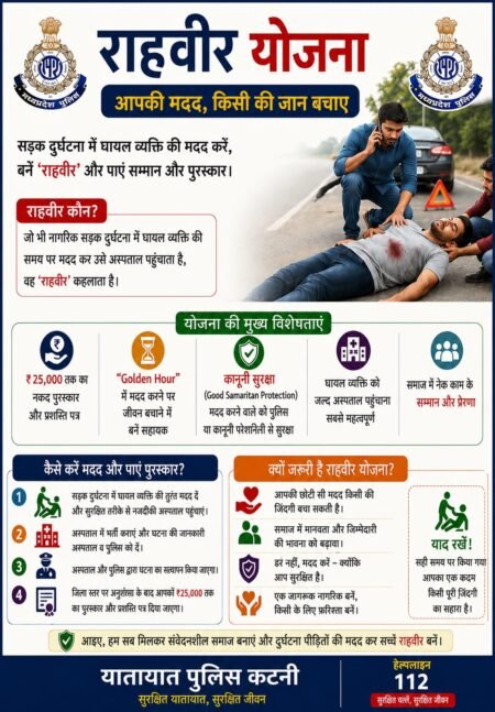 पुलिस अधीक्षक श्री अभिनय विश्वकर्मा (IPS) की संवेदनशील पहल से राहवीर योजना के पात्र हितग्राहियों को दिलाया जा रहा लाभ WhatsApp Image 2026 07 21 at 19.01.40