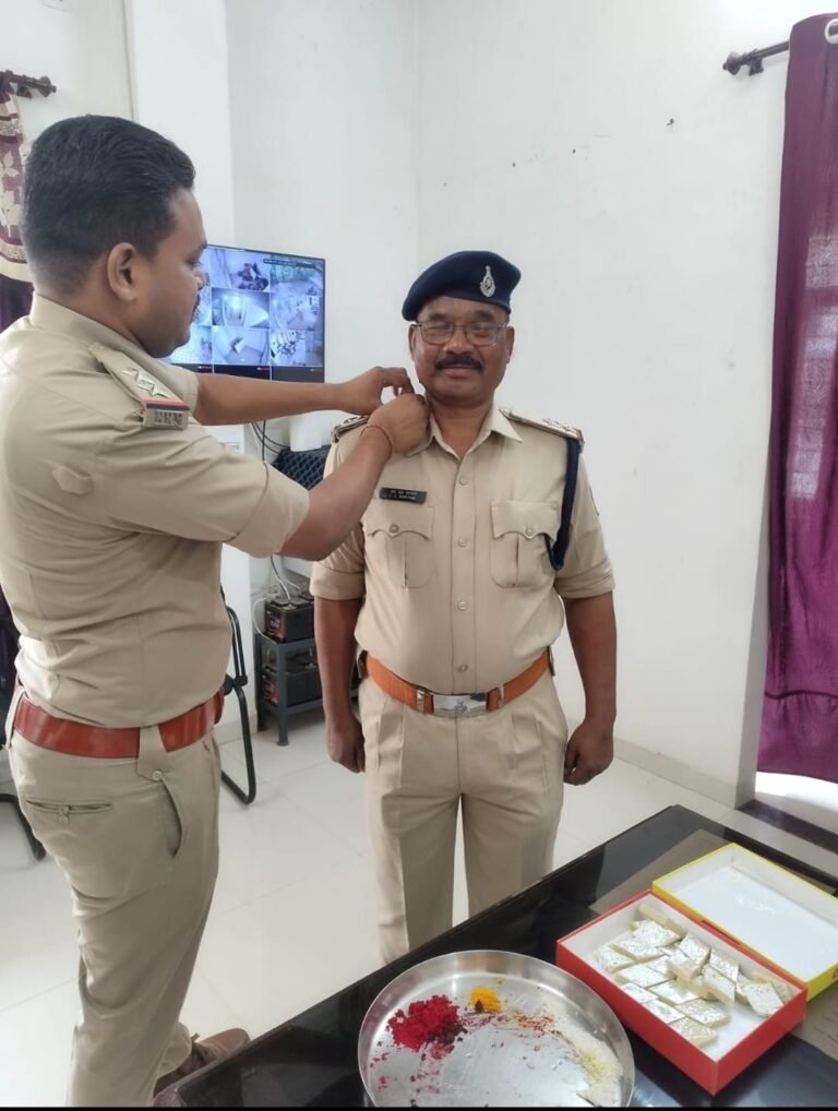 सहायक उपनिरीक्षक लखन सरयाम को मिली पदोन्नति, थाना प्रभारी तरुण मरकाम ने लगाए स्टार WhatsApp Image 2026 07 25 at 11.57.54