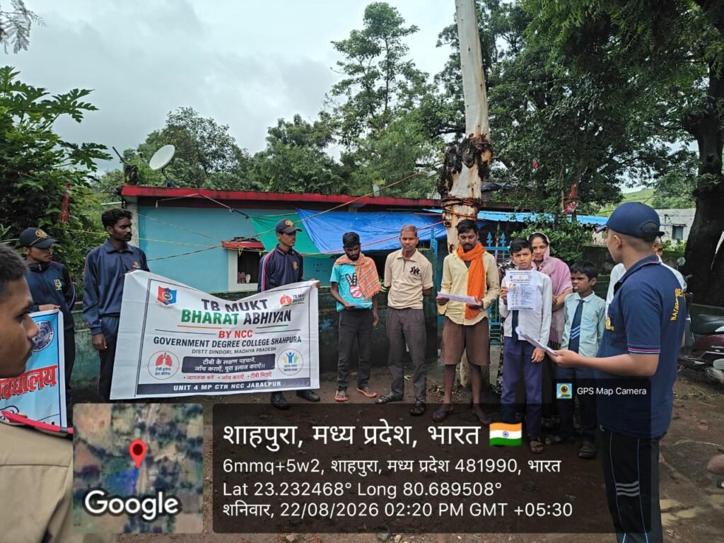 शहपुरा में एनसीसी कैडेट्स ने चलाया टीबी एवं नशा मुक्त भारत जागरूकता अभियान WhatsApp Image 2026 08 22 at 19.14.02