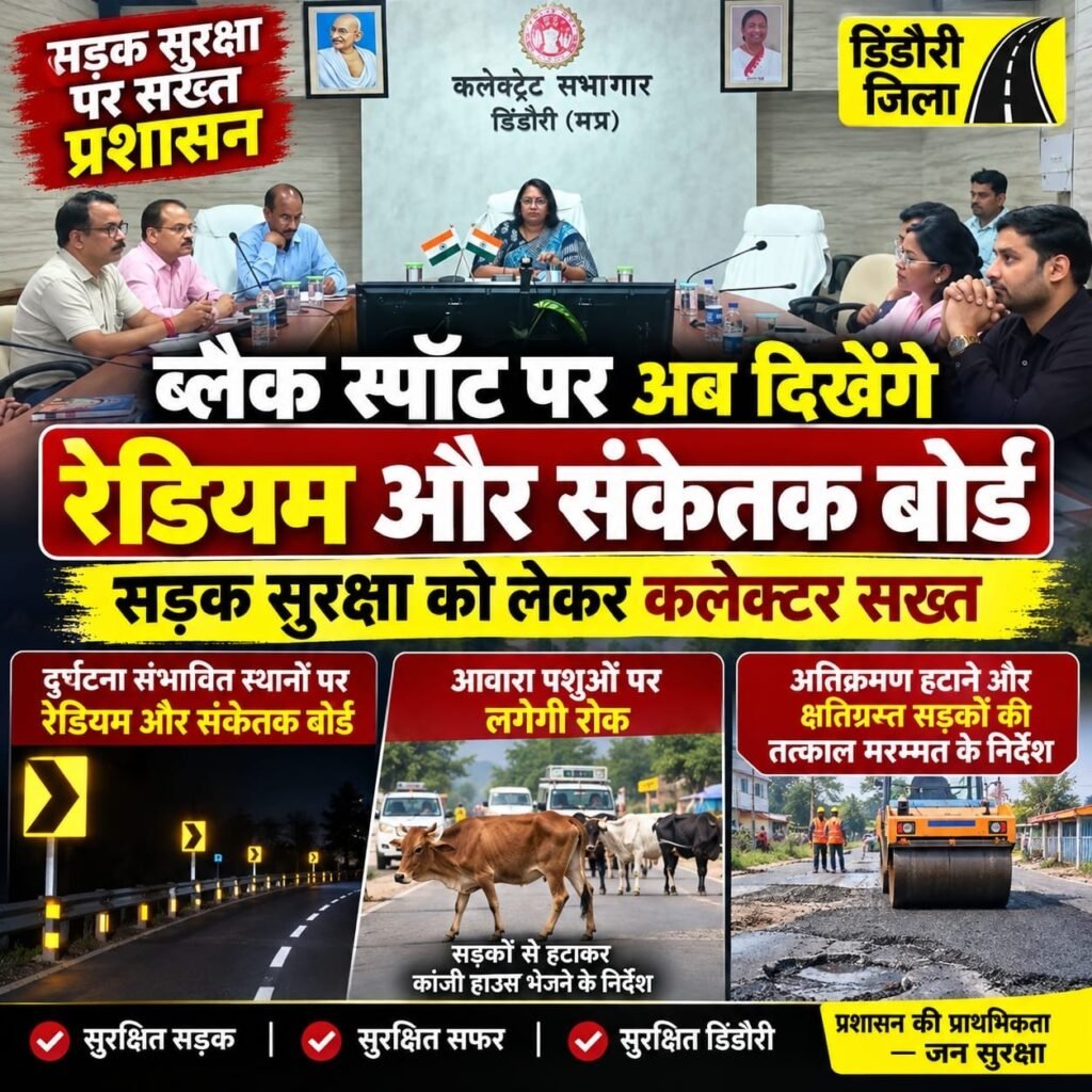 लैक स्पॉट पर अब दिखेंगे रेडियम और संकेतक बोर्ड, सड़क सुरक्षा को लेकर कलेक्टर सख्त 0e7fb6fc df78 42ff 87d7 f8c05886281b