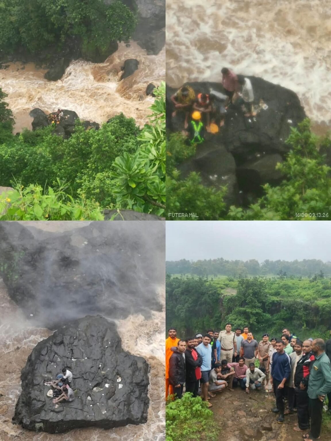 छिंदवाड़ा पुलिस एवं SDRF द्वारा कुकड़ीखापा में 150 फीट नीचे बहाव में फंसे नागपुर के 4 पर्यटकों का सफल रेस्क्यू 33b3d98c 4dd2 4806 bf1b 5d1e292581ab