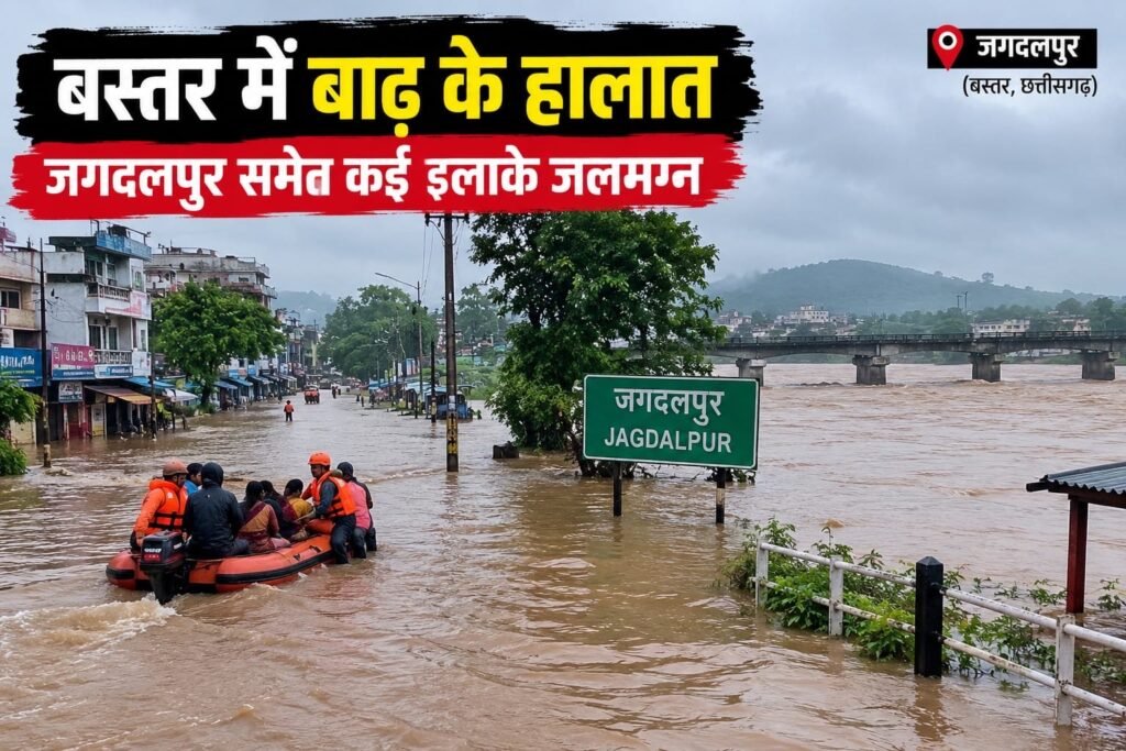 जगदलपुर में भारी बारिश से बाढ़ जैसे हालात, इंद्रावती नदी उफान पर, कई इलाकों में जलभराव 497ff7a6 5757 44bc 9352 85965a6b1a19