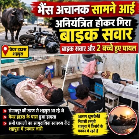 बाइक के सामने अचानक आई भैंस, अनियंत्रित होकर गिरे बाइक सवार; दो बच्चे समेत तीन घायल WhatsApp Image 2026 09 22 at 19.55.32