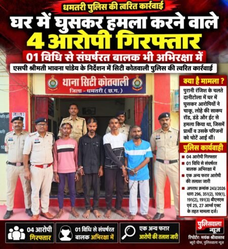 एसपी श्रीमती भावना पांडेय के निर्देशन में सिटी कोतवाली पुलिस की त्वरित कार्रवाई। WhatsApp Image 2026 10 07 at 18.25.04