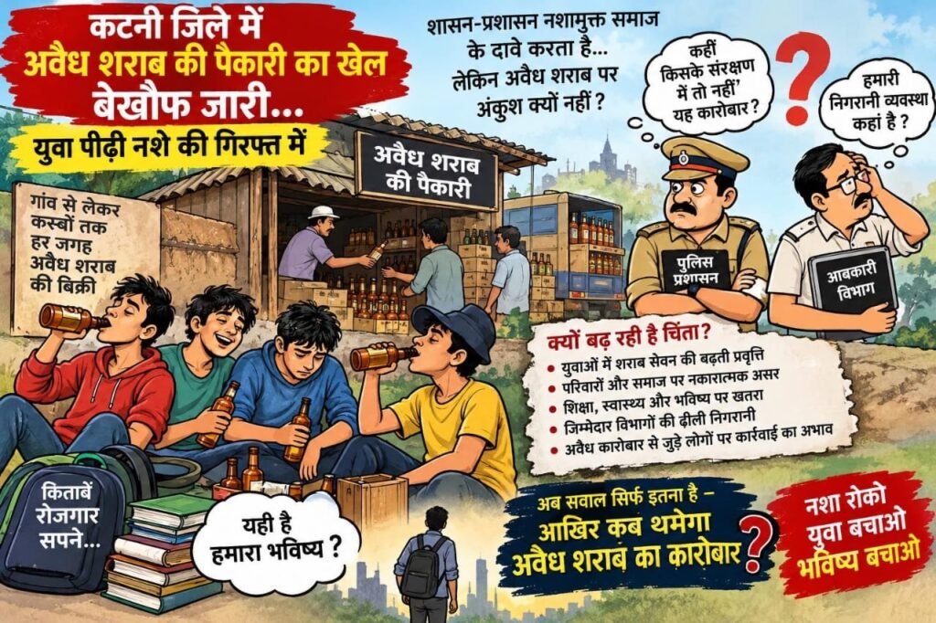 कटनी जिले में अवैध शराब की पैकारी का खेल बेखौफ जारी, युवा पीढ़ी नशे की गिरफ्त में d88f292a 050f 400e 85b0 b14456944133